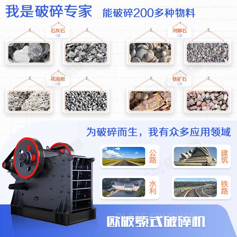 顎式破碎機(jī)能力強(qiáng)、應(yīng)用范圍廣